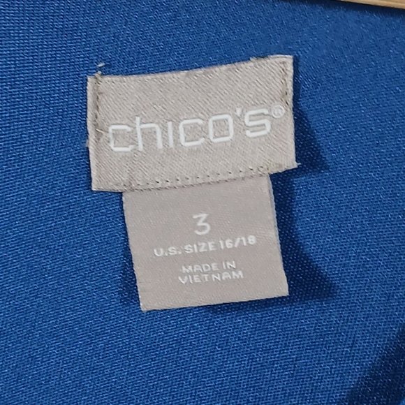 Chico's, Duchess Blue, Solid Full Cut Dress. Chicos size 3, or U.S. size 16/XL - Picture 2 of 10